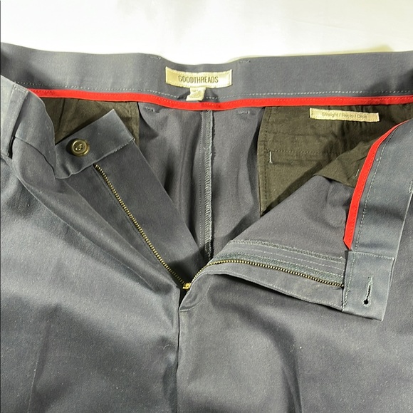 Goodthreads mens navy blue Straight fit flat chino pants - size 38x32 - Picture 6 of 12